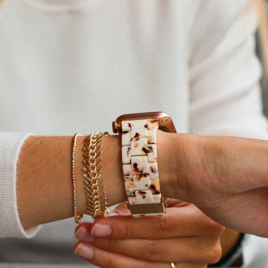 Ivory Bloom Ceramic Armband